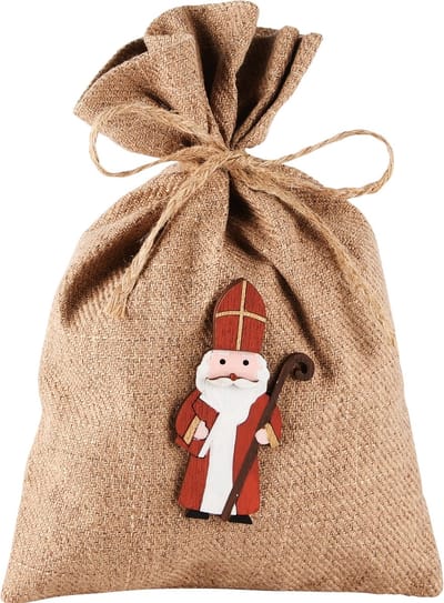 Dekoratief | Jutezakje m/sinterklaas, 26x36cm | A245686