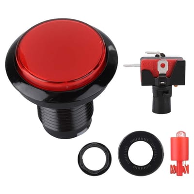 Store_9 - Arcade-knoppen - LED Verlichte Drukknop - Hoogwaardige acrylkwaliteit - Rood - DIY-onderdeel voor Arcade Machines - Geschikt voor Videoga...