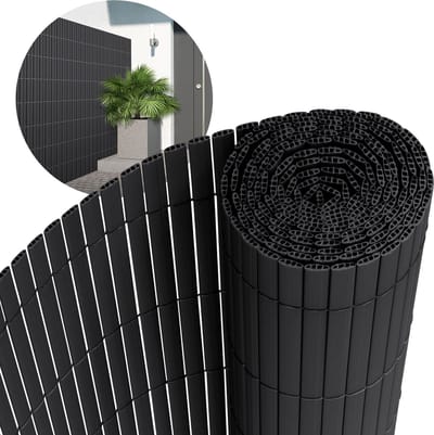 Privacyscherm mat 140x600 cm Privacyscherm hek Windscherm balkonscherm PVC antraciet UV-bestendig