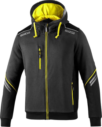 Sparco Full Zip Colorado Hoodie - Zwart — Geel