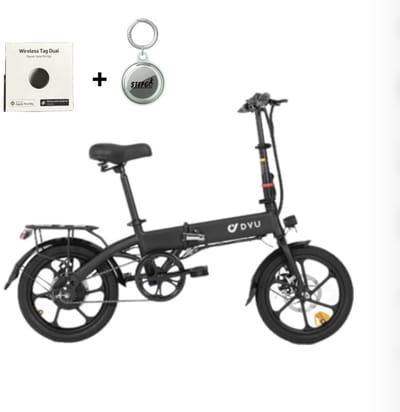 elektrische fiets - vouwfiets - DYU A1F PRO - opvouwbaar - 50/60 km bereik - 16 inch banden - inclusief tracker traceer systeem