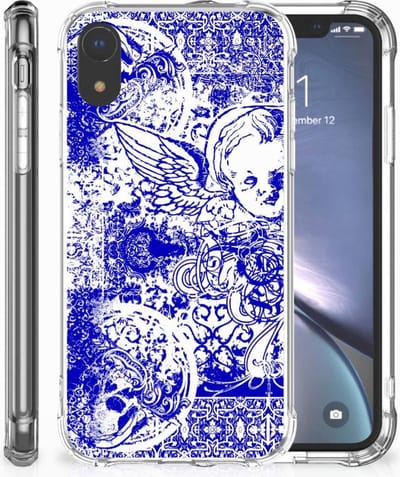 Extreme Case Apple iPhone Xr Angel Skull Blauw