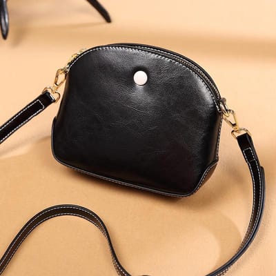 Lente/Zomer Retro Eenvoudige Textuur Kleine Tas Grote Capaciteit Olie- en Waxlederen Damestas Textuur Schoudertas Crossbodytas beige