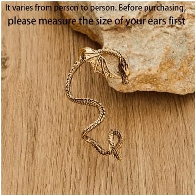 Boucles d'oreilles gothiques vintage créatives style dragon enroulé bohème, cadeau de fête tendance, adaptées aux femmes Gold brown