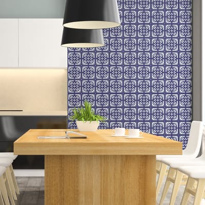 Zelfklevende tegelmuurstickers voor keuken en badkamer - 24 cementtegelstickers, Azulejos Ernesto - 24 stickers, 15x15cm