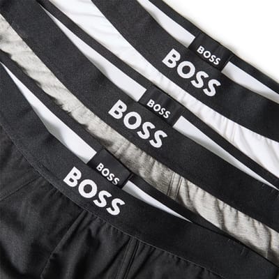 Boss Katoenen herenslip met logo (set van 3) (Tweekleurig blauw)