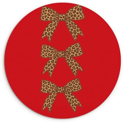 WallCircle® Wandcirkel 120x120 cm - Muurcirkel Strikken - Panterprint - Rood - Muurdecoratie woonkamer - Wanddecoratie slaapkamer - Kamer decoratie accessoires - Ronde schilderijen XXL