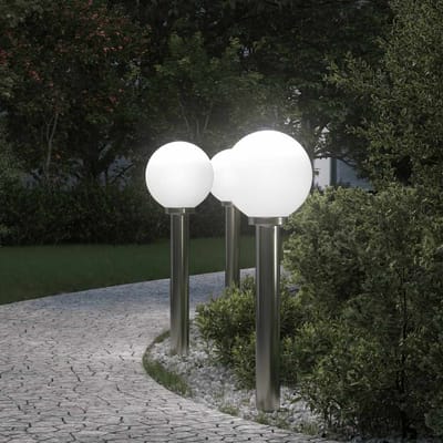 vidaXL Bolderverlichting 3 stuks 80 cm RVS IP44