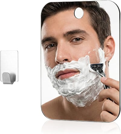 Verstelbare Douche Spiegel, Antivries Badkamer Spiegel, Scherpe Weergave voor Make-up en Reizen, Ideaal voor Thuis en Kamperen (20 x 25 cm)