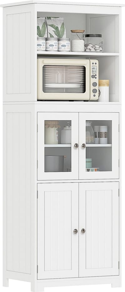 HOMCOM Keukenkast - MDF - 60x30x162cm - Wit