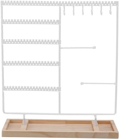 Dailygoody - Oorbellen Organizer Rack - Grote Capaciteit - Handig en Stijlvol - Wit - Sieradenopslag - Perfect voor Dames - Klassiek Model
