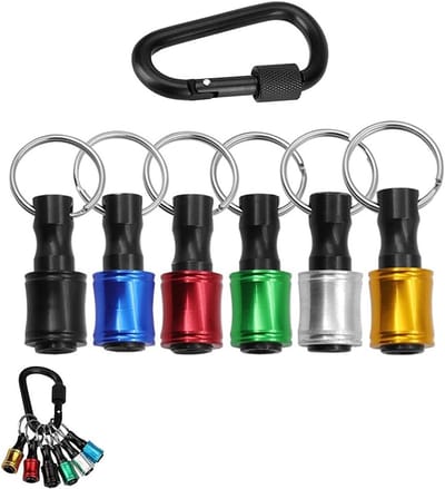 Set van 6 Stuks 1/4 Inch Hex Shaft Schroefbits, Boorhouder en Sleutelhanger, Geschikt voor Diverse Klussen en Gereedschappen