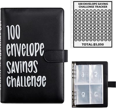 100 Envelope Challenge Binder-A5 Envelope Money Challenge Binder-Spaarmap Geld - Spaarpot - Geld Sparen - Money Planner - zwart