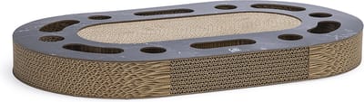 Designed by Lotte Meda Krabkarton - Krabplank - Incl balletjes - Incl kattenkruid - Zwart - 58x35x6 cm