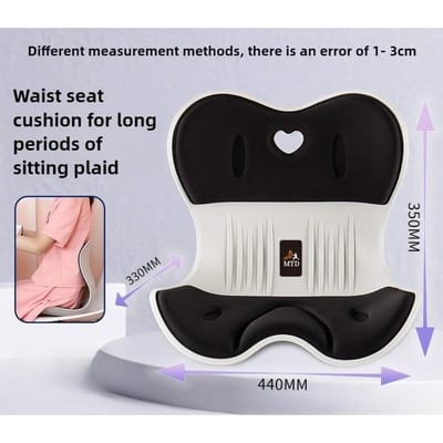Ergonomische Zit Lendensteun Zit Houding Correctie Kussen Rug Ergonomische Houdingscorrector Stoel voor Huishouden & Kantoor zwart