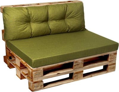 Tuinkussens Set voor Pallets - Zit- en Rugkussens Gewatteerd en Plat voor Buiten