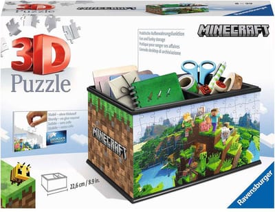 Puzzel 216 stukjes 3d opbergdoos - minecraft Ravensburger