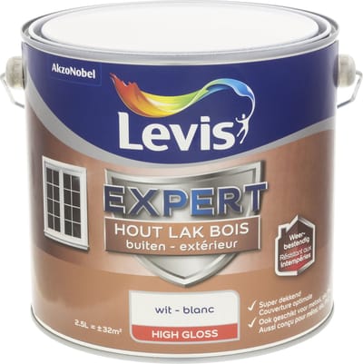 Levis - Expert Hout Lak Buiten High Gloss - Wit - 2,5 L
