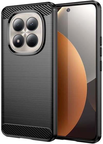 Geborsteld TPU Hoesje Geschikt voor Xiaomi Redmi Note 15 Pro 4G - Beschermhoes - Back Cover - Case Flexibel TPU - Stijlvol Carbon - Dun - Zwart