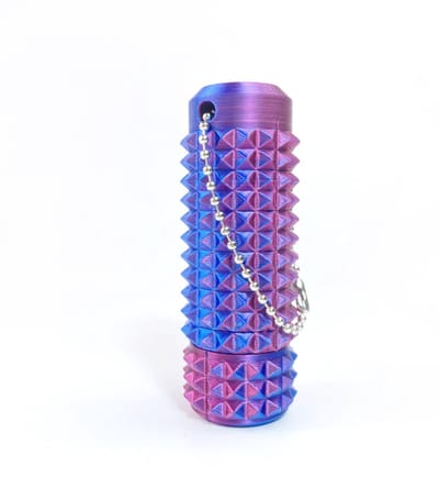Little Fidget speelgoed-3D print-sleutelhanger-met klikknop-draaibaar-zintuiglijk-angst en stressvermindering-Rood-blauw