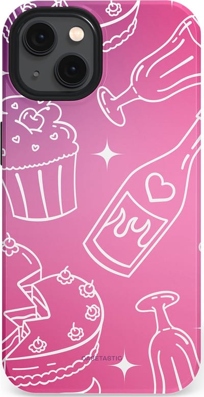 Casetastic Hoesje Geschikt voor Apple iPhone 13 Magsafe - Stijlvolle Beschermende Duo-layer Case - Roze Gebakfeest