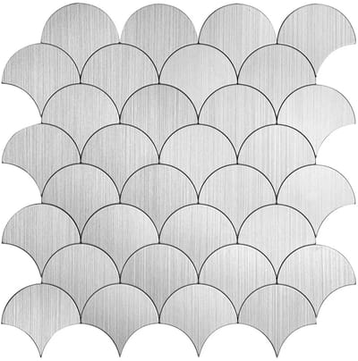 Zelfklevende Mozaïek Tegel - Afimera Schelpjes XL - Zilver - 266x266x4mm