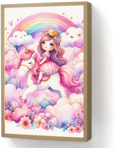 Wandlamp 40x60 cm - Oplaadbaar - Eenhoorn - Prinses - Unicorn - Roze - Regenboog - Wandlampen binnen woonkamer - Slaapkamer lamp - Decoratieve nachtlamp - Vloerlamp draadloos