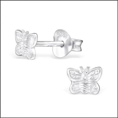 Aramat Jewels | Oorbellen | 925 Zilveren Vlinder Oorbellen 8mm Kinderen - Vlindertjes Oorstekers | Zilver-4.5x5.5mm | |8mm | Zilver | Kinderen | Verkleurd niet