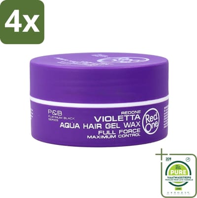 Red One - Haarwax - Quicksilver - Aqua Hair Gel Wax - Voor Sterke Hold & Glans - 150 ml - Voordeelverpakking - 4 stuks - Haarwax - Haartypen