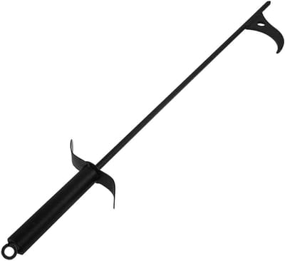 Haardpook Staal - Vuurkorf Gereedschap - Buiten Koken - Ergonomisch Handvat - 101 cm - Zwart