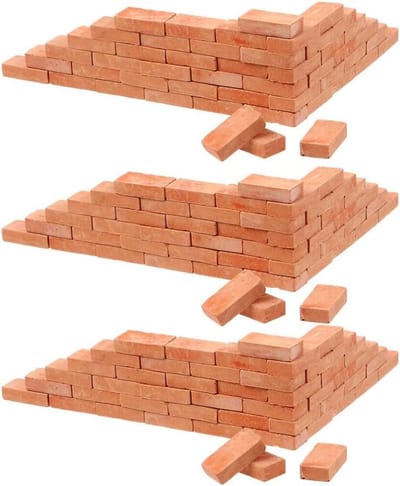 Allecto Plus - 150 stuks gesimuleerde baksteen neptegels voor mini-tuinaccessoires en knutselstenen
