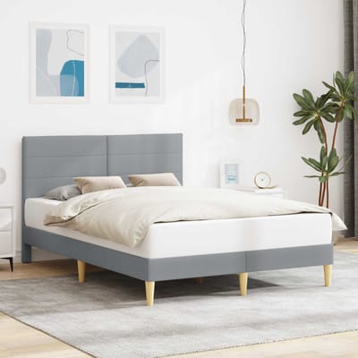 vidaXL - Bedframe - met - hoofdeinde - Lichtgrijs - 120 - x - 200 - cm - Stof