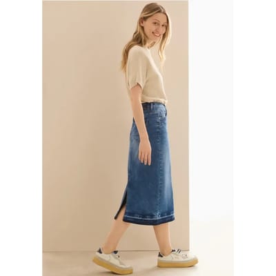 Midi denim rok