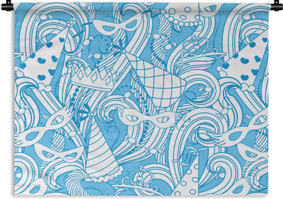Wandkleed - Wanddoek - Patronen - Carnaval - Masker - 60x45 cm - Wandtapijt