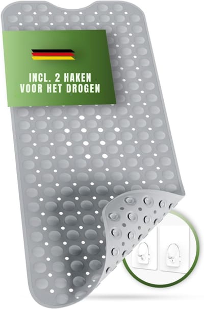 MMP® Badmat antislip voor in bad - Douchemat antislip voor douche - Badmat antislip - Grijs - ‎41cm x 8cm x 5cm