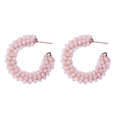 Lajetti - Beads Oorbel Lichtroze - Oorhangers met Glaskralen