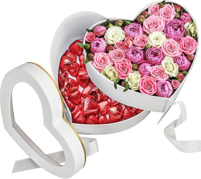 Dubbele Hartvormige Geschenkdoos voor Bloemen en Decoratie - Luxe Verpakking voor Huwelijk en Verjaardag