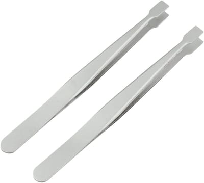 Platte Pincet - Precisie Gereedschap - Delicate Items Hanteren - Roestvrij Staal - 12 cm Set - Zilver