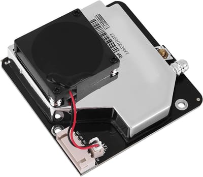 Stofsensor Deeltjessensor - Luchtkwaliteit Meter - Luchtkwaliteit Meten - Hoge Resolutie 0.3ug/m3 - 70x70x22 mm - Grijs