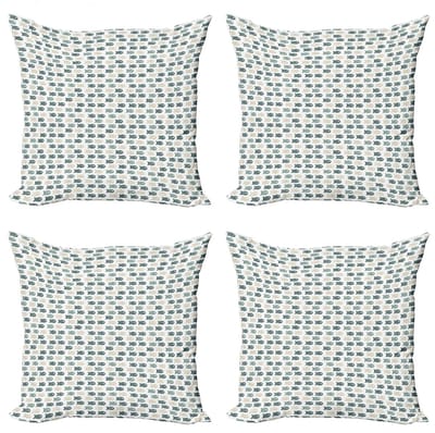 ABAKUHAUS Vis Kussenhoes – 4x50x50 cm – Veelkleurig, Dubbelzijdig