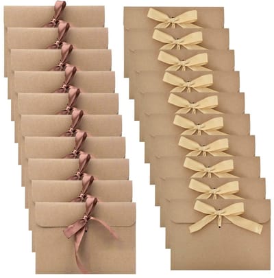 Dailygoods- Enveloppen 20 Stuks - Vintage Design - Kraftpapier - Bruiloft/Verjaardag - Handgemaakt - Hoogwaardig Materiaal - 17,5 x 17,5 cm - Cadeauenveloppen