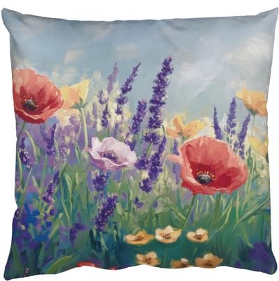Sierkussens - Kussentjes Woonkamer - 50x50 cm - Weide - Bloemen - Kleurrijk
