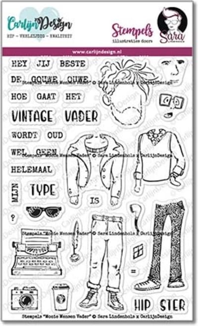 Clearstamps A6 - Mooie mensen vader - Sara Lindenhols
