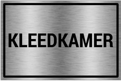 Kleedkamer bord - gecoat brushed aluminium - grijs zwart | 30 x 20 cm