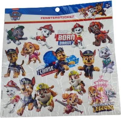 PAW Patrol Raamsticker - Multicolor - Papieren stickers - Circa 14 stickers - 3+ - Venster plak stickers - Chase - PAW Patrol