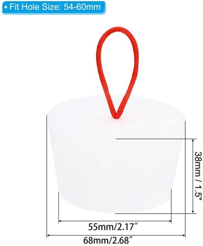 Badkuipstopper Massief - Taps Toelopende Plug - Siliconenrubber - Handvat - Afvoergat - 53 tot 65 mm - Afvoerstopper