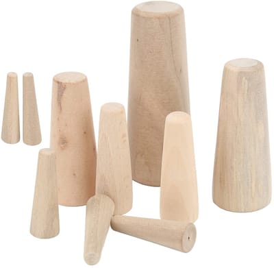Dailygoods- Houten Pluggen Set 10 Stuks - Conische Houten Pluggen - Diverse Maten - Geschikt voor Boot/Yacht - Noodpluggen - Zacht Hout - Boothulpluggen