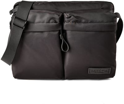Marc O'Polo schoudertas met laptopvak Toby Business Bag Black zwart