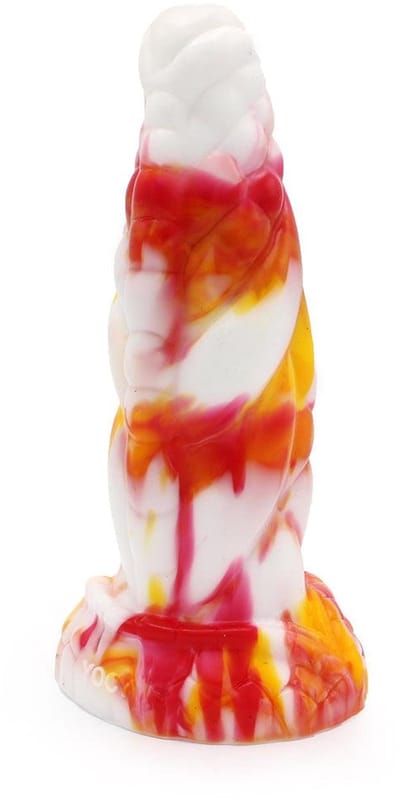 Kiotos Monstar - Dildo Beast 8 - 20.5 x 6.5 cm - Tie Dye Oranje/Wit/Rood