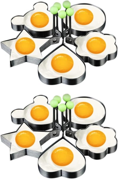 Vormpjes Spiegelei - Pannenkoekvorm - Ontbijt Maken - Anti-aanbak - 10 Stuks - Groen